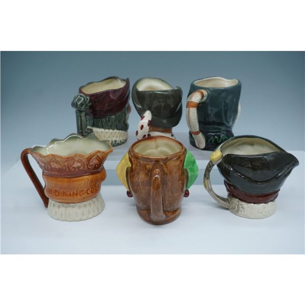 6pc Royal Doulton Toby Jugs, Old King Cole, The Jester, More
