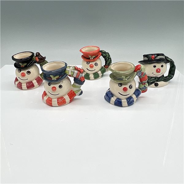 5pc Royal Doulton Snowman Miniature Mugs