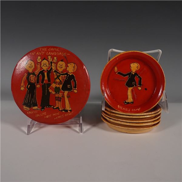 7pc Hand-Painted Occupied Japan Coaster Set