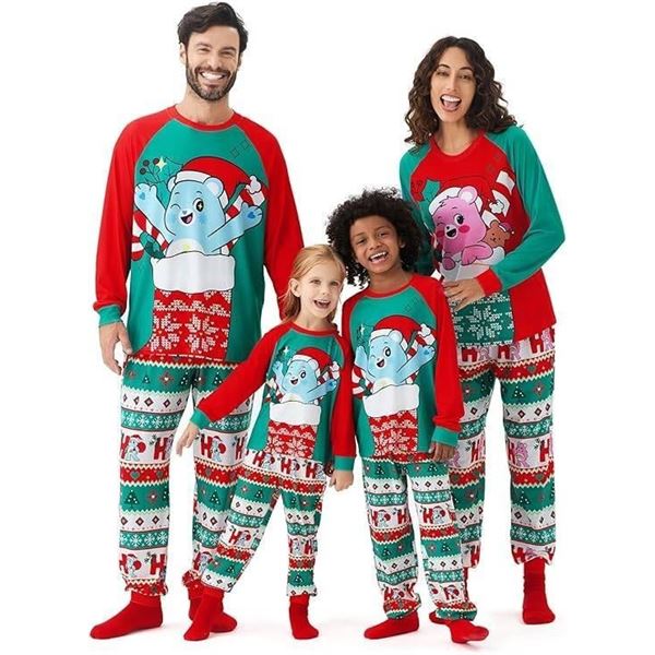 PatPat Care Bears Christmas Pajama Set, Size 3-4Y
