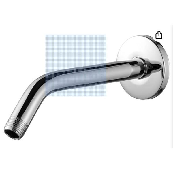 POYWOPO Shower Arm with Chrome Finish, 9.5 Inches