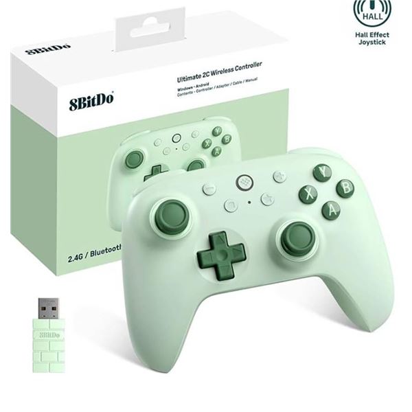 8Bitdo Ultimate 2C Wireless Controller (Hall Effect Joystick Update) for Windows PC and Android, wit