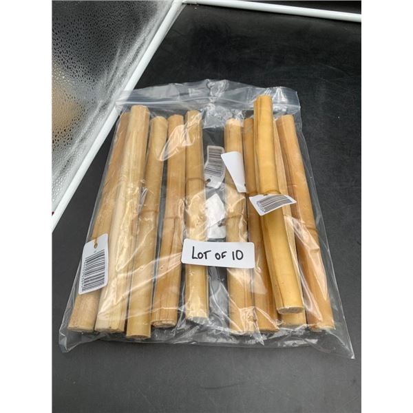 Lot of 10 Rolled Chew Sticks for Pets
