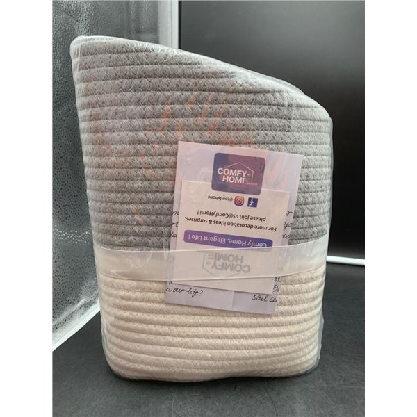 Comfy-Homi Storage Basket, Dual-Tone Design Cream And Grey