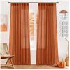 Image 1 : MIULEE Burnt Orange Linen Curtains 72″x84″ Long 2 Panels for Bedroom Living Room, 