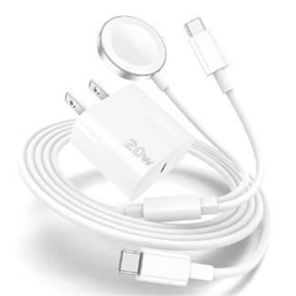 3-in-1 Charging and Data Cable with 20W Adapter