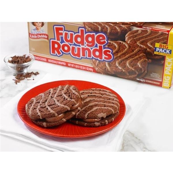 Little Debbie Fudge Rounds Big Pack 12 Sandwich Cookies 528g