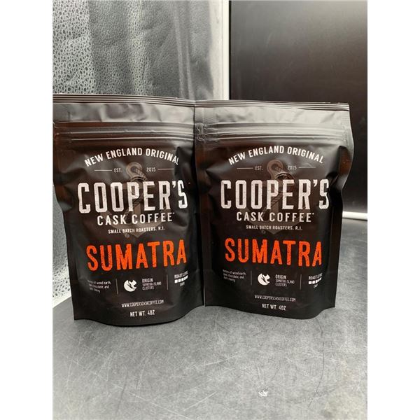 Cooper’s Cask Coffee Sumatra –  4 oz Pouches Lot of 2