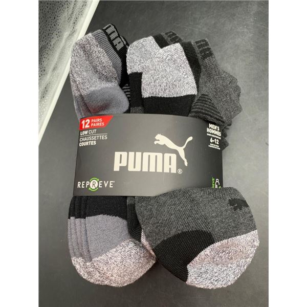 PUMA Repreve Low Cut Socks, 12 Pairs, Men’s Size 6-12