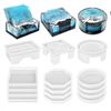 Image 1 : Set of 3 Thick Square Octagon Round Coaster Molds with Matching Holder Mold, Shiny Coaster Silicone 