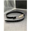 Image 1 : George Men’s Black Leather Belt With Silver Buckle, Size 34