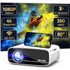 Image 1 : GKLPO 4K Projector with 5G WiFi and Two-Way Bluetooth, Native 1080P Portable Outdoor Movie Projector