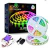 Image 1 : KORJO Dream Color LED Strip Lights, 32.8ft/10M Bluetooth LED Chasing Light with APP, 12V 300 LEDs 50