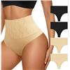 Image 1 : YDQ High Waist Thong Panties, 4-Pack, Size YMX7062-4HHFFL