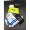 Image 2 : 10 Pair Puma DryCell Crew Socks Set with Assorted Styles and Colors – Youth Size 4-9.5