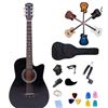Image 1 : Rosefinch 38-Inch Black Acoustic Guitar Bundle Kit