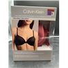 Image 1 : Calvin Klein 2 Pack Lightly Lined Demi Microfiber Bras, 32B, Black and Red
