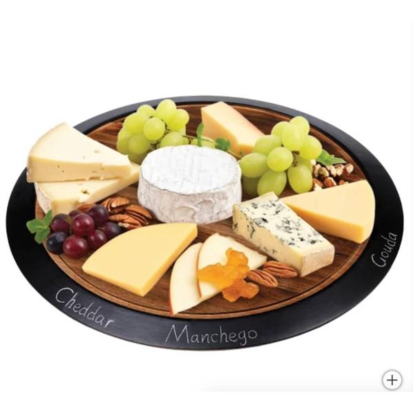 BirdRock Home Lazy Susan With Chalkboard Edge – Model 11206