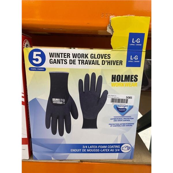 Holmes Workwear Winter Work Gloves 5-Pack L-G Size