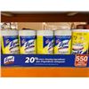 Image 1 : Lysol Advanced Cleaning Wipes Lemon 6-Pack with 550 Total Wipes