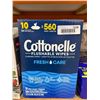 Image 1 : Cottonelle Flushable Wipes Fresh Care, 560 Wipes in 10 Packs