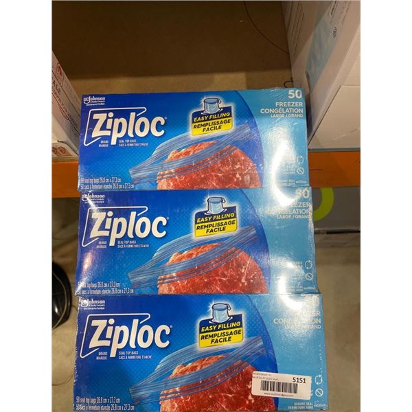 Ziploc 50-Count Freezer Bags, Large Size, Easy Filling
