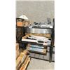 Image 1 : 3 SHELVES OF ASSORTED DESIGNER FURNITURE PARTS AND MONITOR ARMS *MUST TAKE ALL*