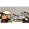 Image 2 : 3 SHELVES OF ASSORTED DESIGNER FURNITURE PARTS AND MONITOR ARMS *MUST TAKE ALL*