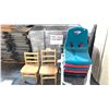 Image 1 : 6 PLASTIC CHAIRS WITH METAL BASES AND 2 WOODEN CHILDREN CHAIRS