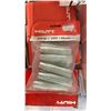 Image 2 : PLASTIC TOTE OF ASSORTED HILTI ANCHORS & ASSORTED HARDWARE