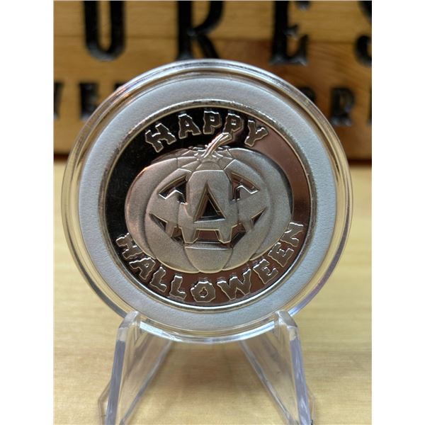Lot 17-1) 1 oz Happy Halloween Silver round