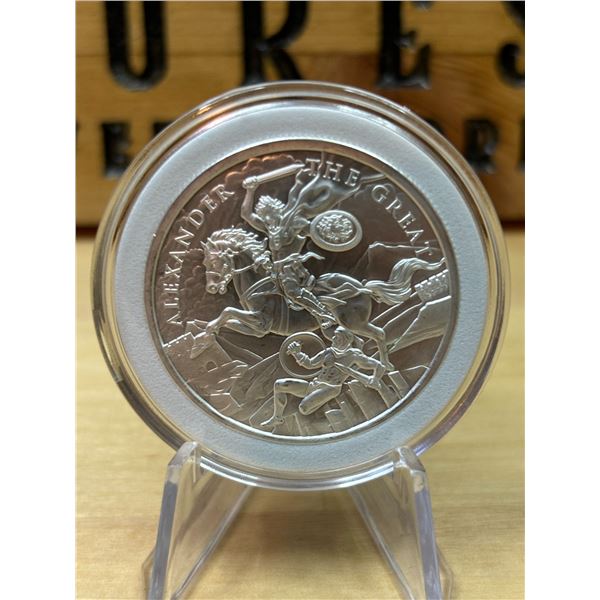 Lot 20-1)  1 oz  Aleksander the Great Legendary Warriors silver