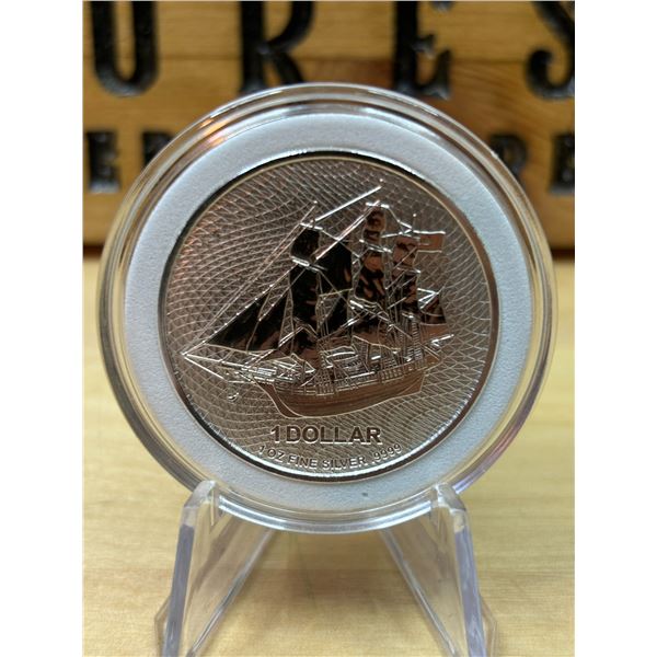 Lot 22-1) 1 oz Cook Island Silver coin