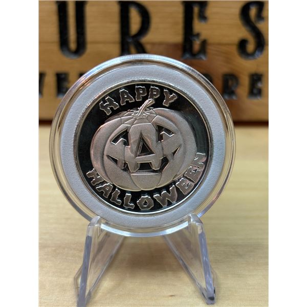 Lot 24-1) 1 oz Happy Halloween Silver round