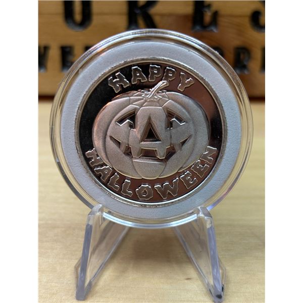 Lot 28-1) 1 oz Happy Halloween Silver round