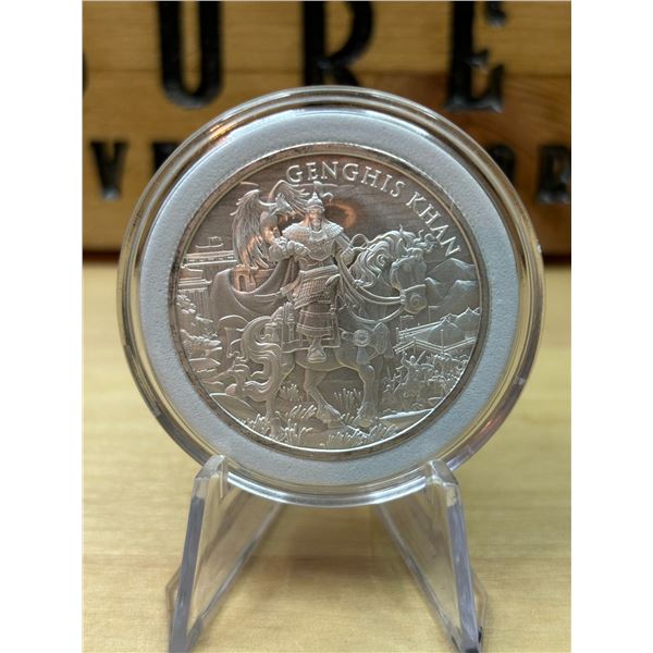 Lot 31-1) 1 oz Genghis Khan silver