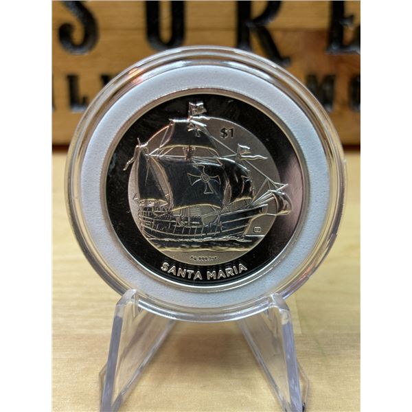 Lot 39-1) 1 oz Virgin island Santa Maria Silver