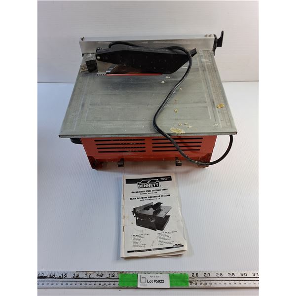 Bennett Galvanized Steel Cutting Table