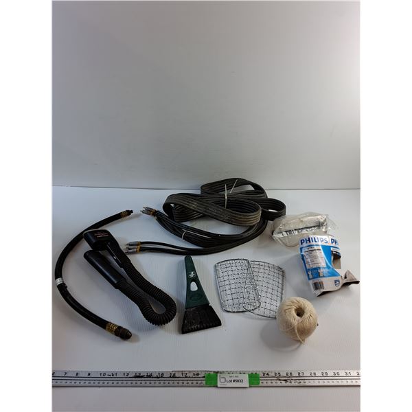 Philips TV Cable, Black & Decker Light, Safety Glasses, Light Bulb and Misc