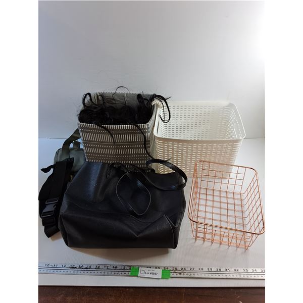Tote Boxes, Ladies Purse, Fanny Packs, Wig and Misc