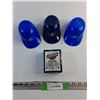 Image 1 : (3) Collector's Sport Hat Ornaments and Upper Deck 1991 Edition Baseball Cards and Team Holograms