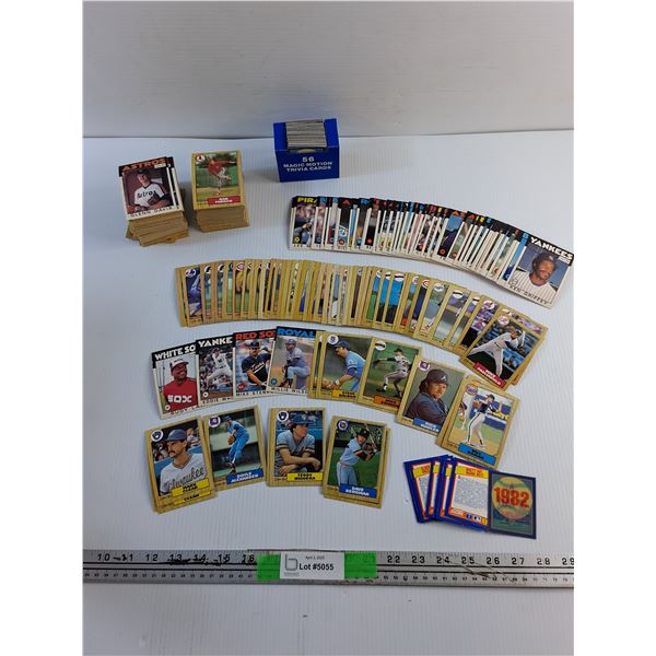 Various O Pee Chee Trading Baseball Cards and Magic Motion Trivia Cards