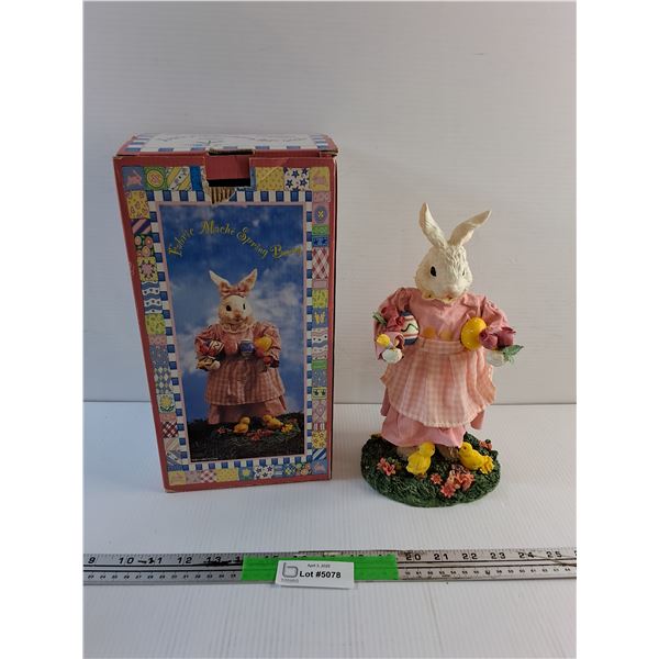 Fabric Mache Spring Bunny Decoration