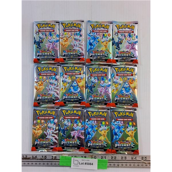 (12) Packs of Pokemon Scarlet & Violet Prismatic Evolutions Trading Cards - Cannot Authenticate