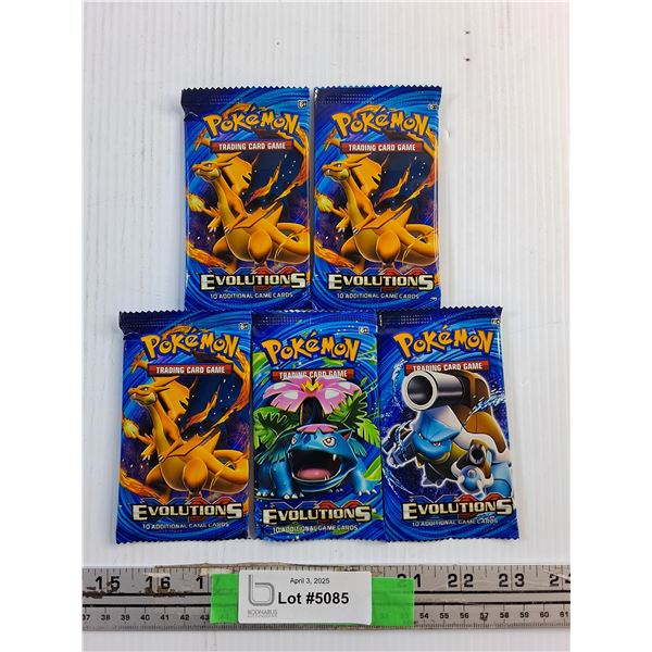 (5) Pacķs of Pokemon Evolutions Trading Cards - Cannot Authenticate