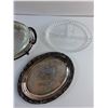 Image 2 : Silver Plated Tray, Divided Glass Dish, Silver Plated Casserole Dish