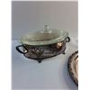 Image 3 : Silver Plated Tray, Divided Glass Dish, Silver Plated Casserole Dish