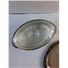 Image 4 : Silver Plated Tray, Divided Glass Dish, Silver Plated Casserole Dish