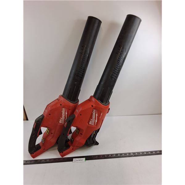 (2) Milwaukee "Fuel' Cordless Blowers - No Battery Pack - Untested