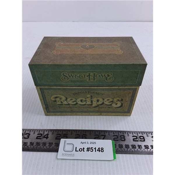 Vintage Sweet Home Recipe Tin Box